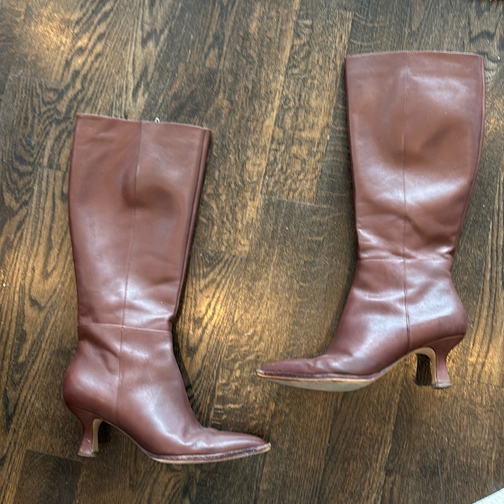 Chocolate brown leather knee high boots- dolce vita Auggie boot